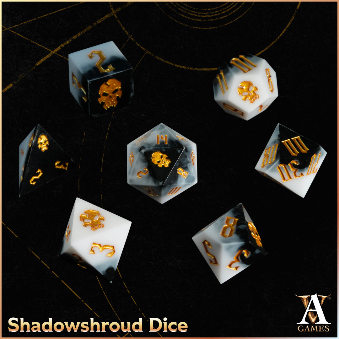 Dice Set- Shadowshroud- Sharp Edged Dice Set