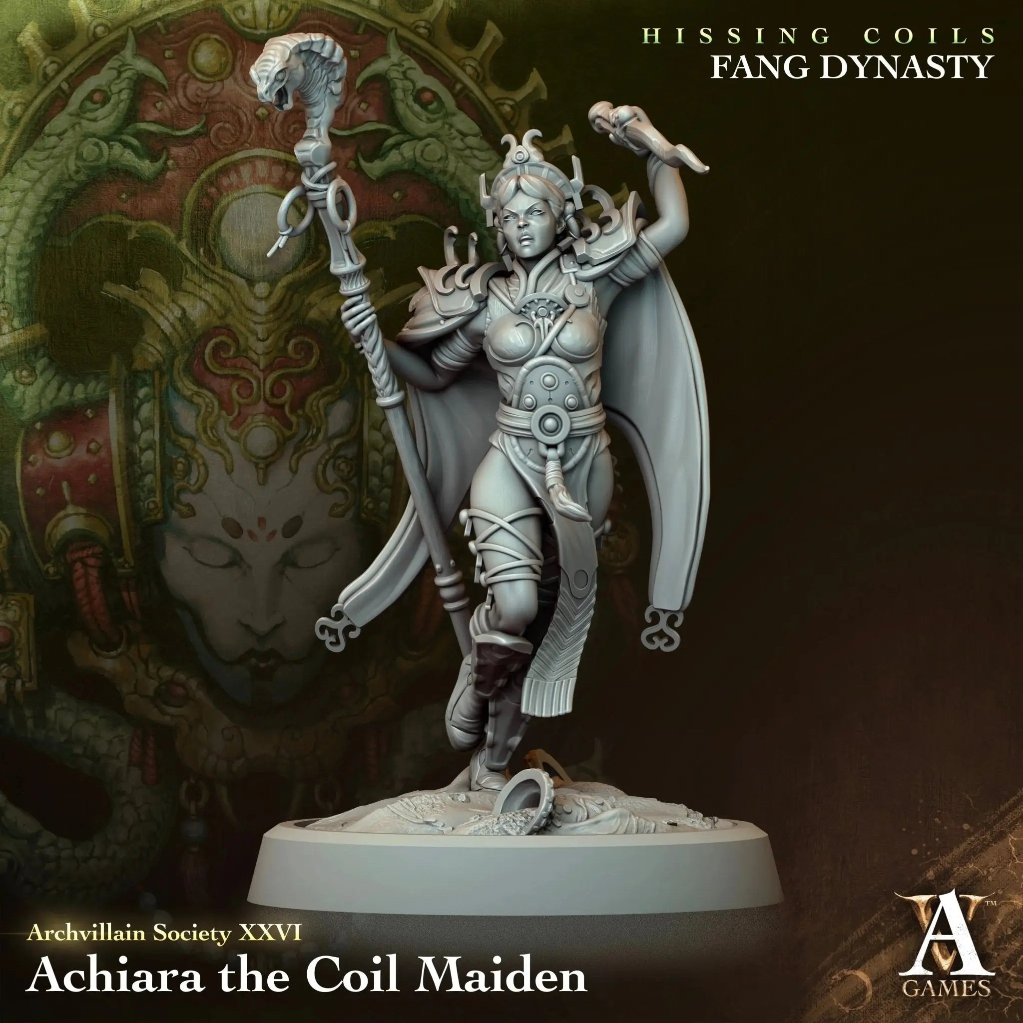 Achiara - The Coil Maiden - STL - Archvillain Games