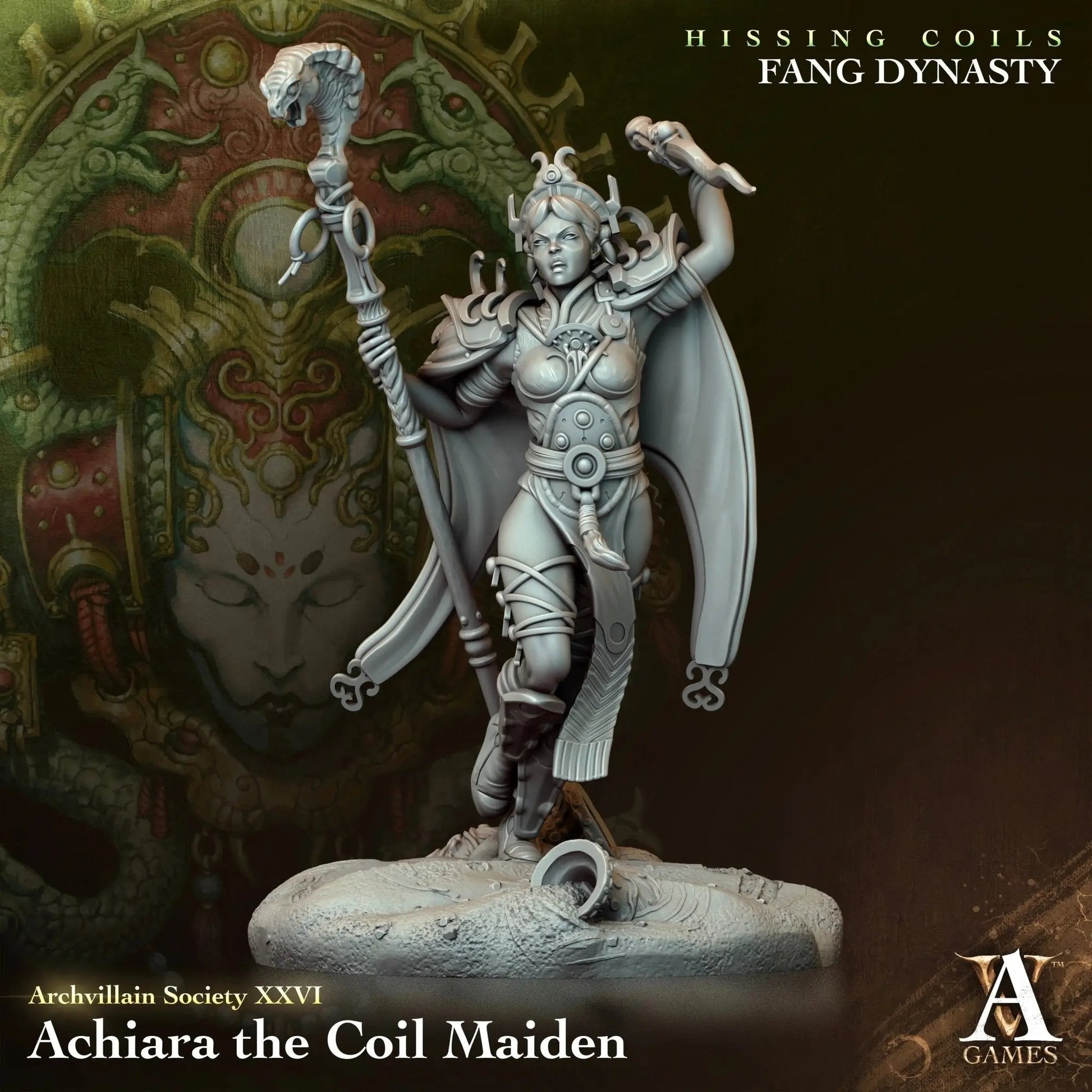 Achiara - The Coil Maiden - STL - Archvillain Games