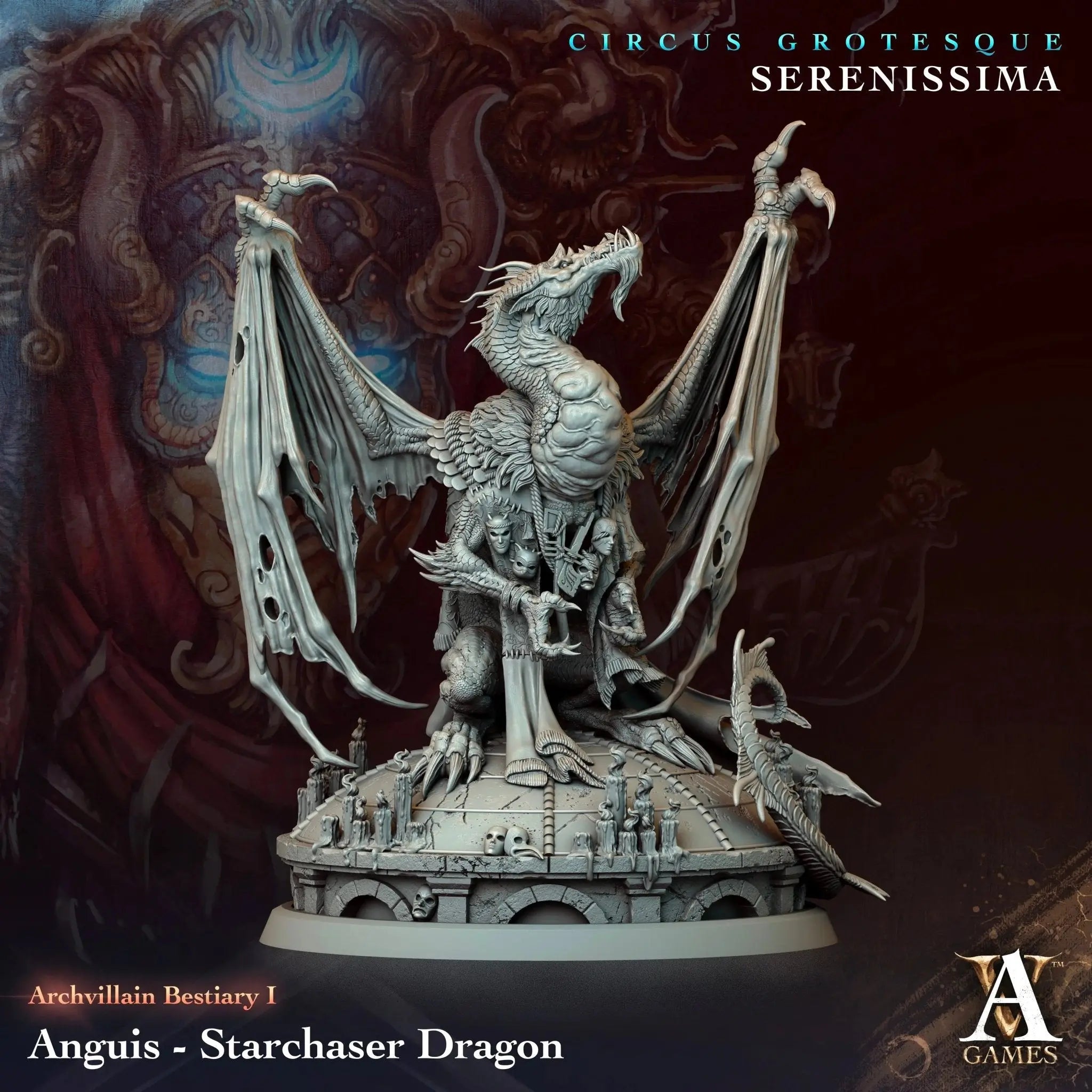 Anguis - Starchaser Dragon - STL - Archvillain Games