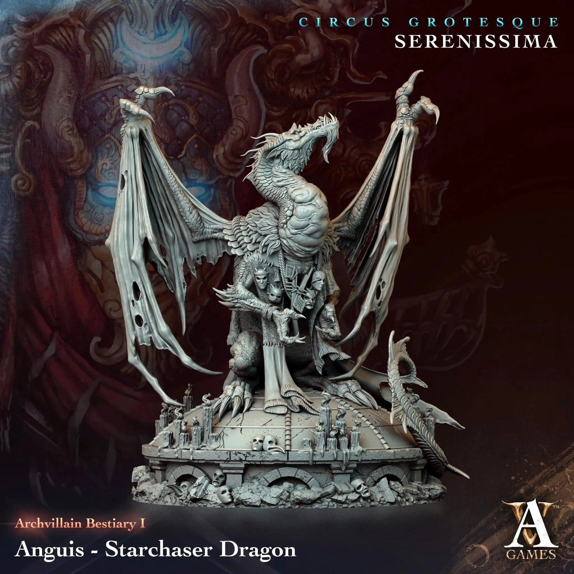 Anguis - Starchaser Dragon - STL - Archvillain Games