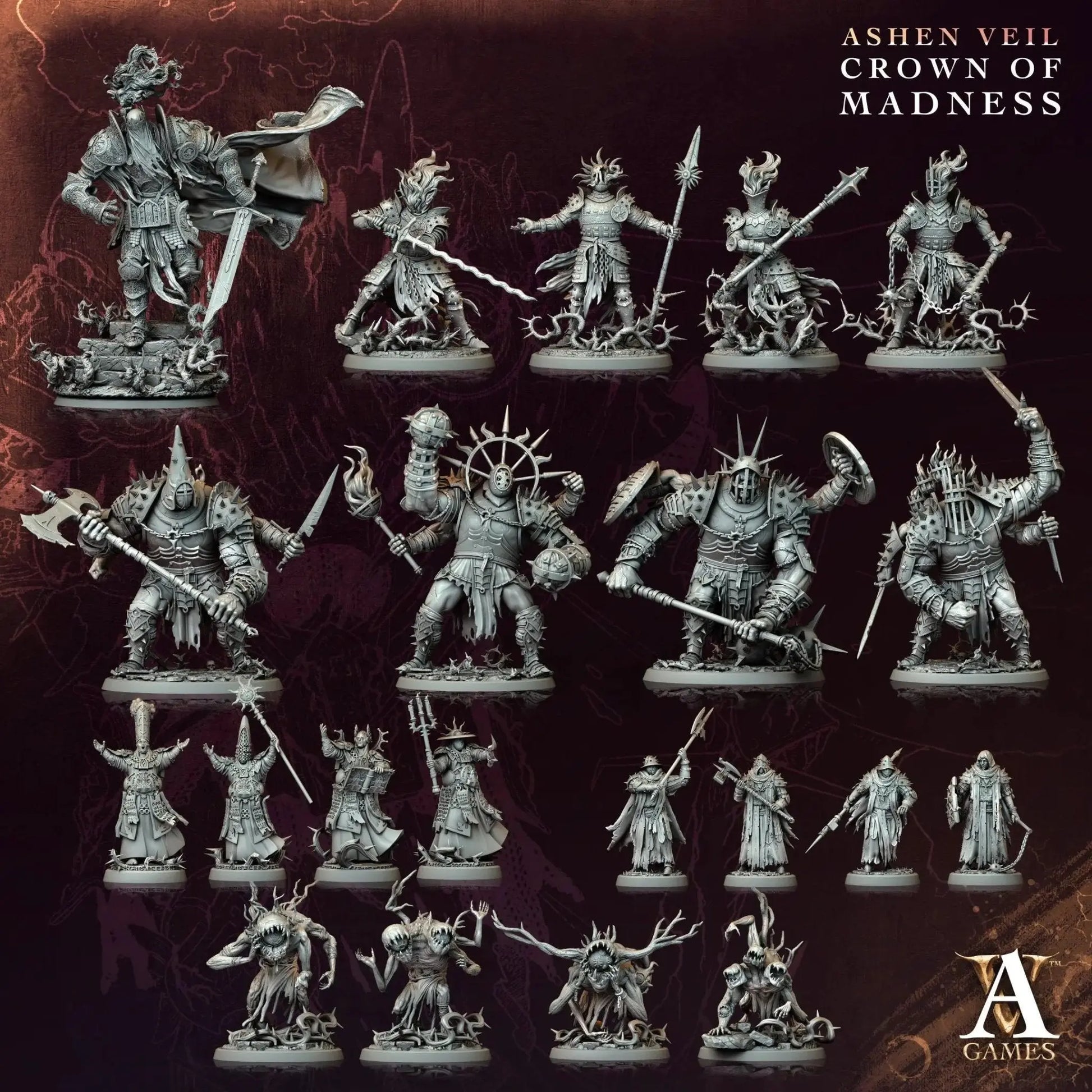 Ashen Veil - Crown of Madness - STL Bundle - Archvillain Games