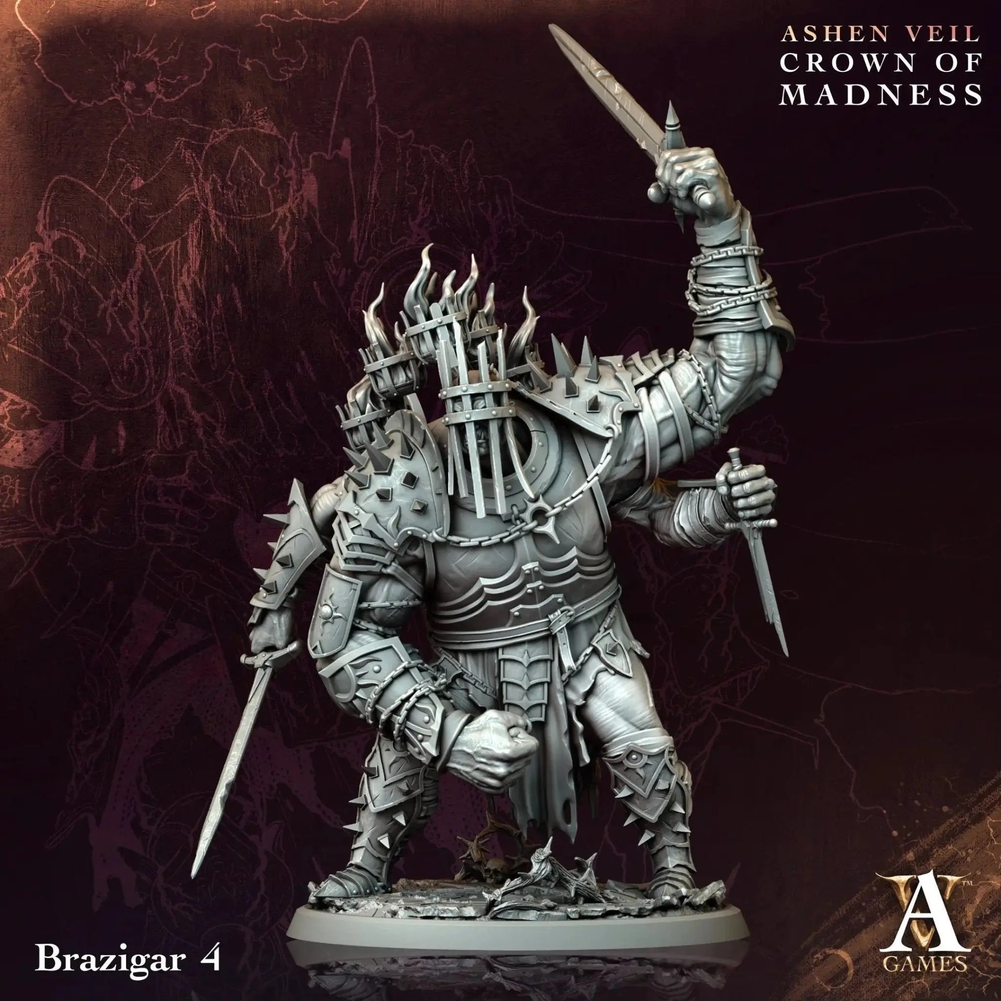 Ashen Veil - Crown of Madness - STL Bundle - Archvillain Games