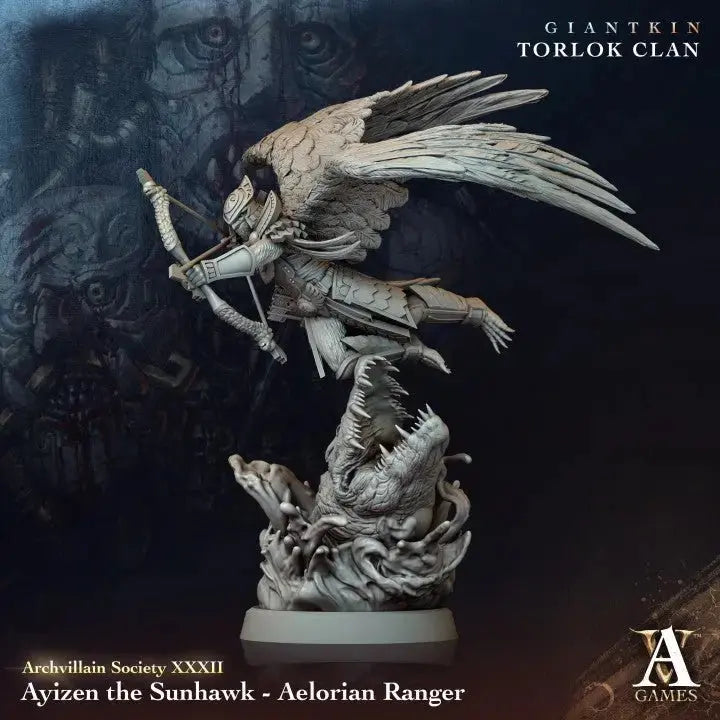 Ayizen the Sunhawk - Aelorian Ranger - STL - Archvillain Games