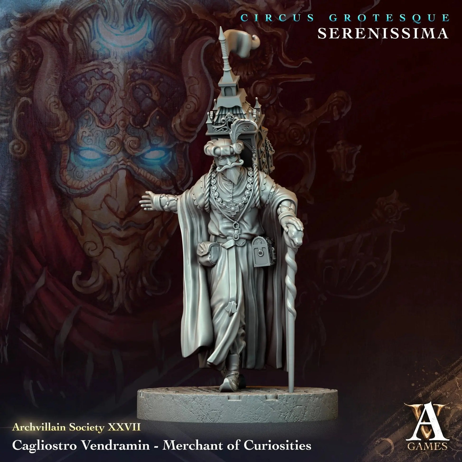 Cagliostro Vendramin - Merchant of Curiosities - STL - Archvillain Games