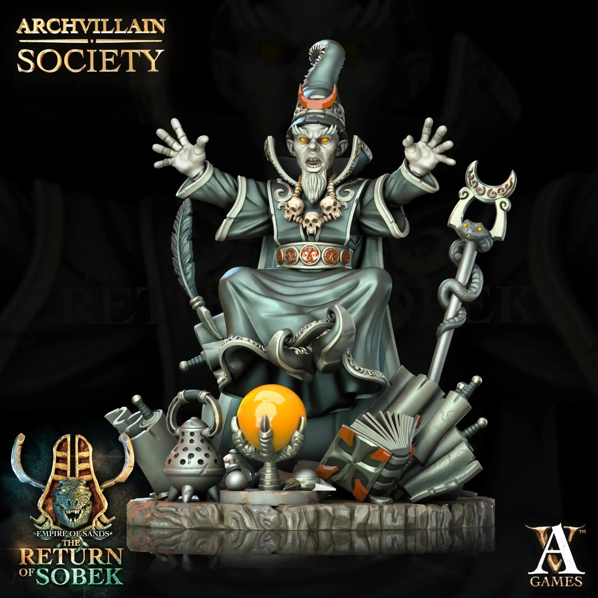 Calyphar Tzunph - High Wizard of the Voyage Oasis - STL - Archvillain Games