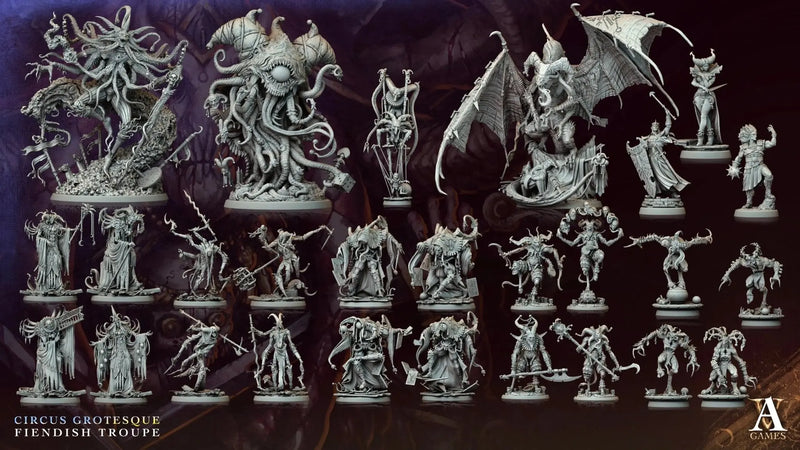 Circus Grotesque - Fiendish Troupe - STL Bundle - Archvillain Games
