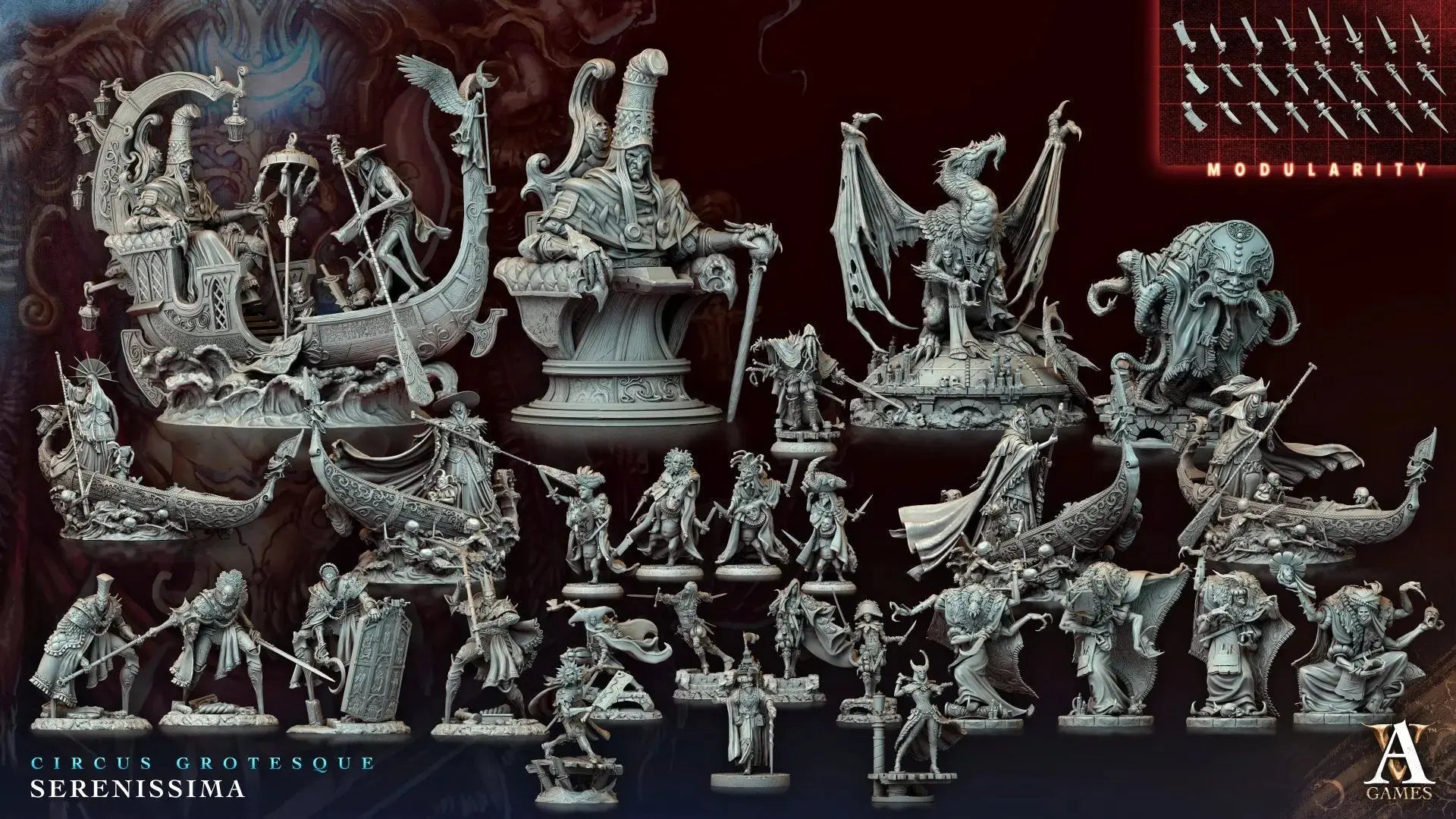 Circus Grotesque - Serenissima - STL Bundle - Archvillain Games