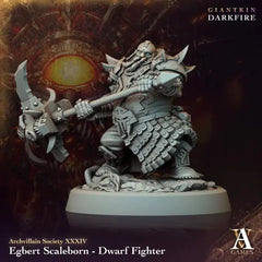 Egbert Scaleborn - Dwarf Fighter - STL - Archvillain Games
