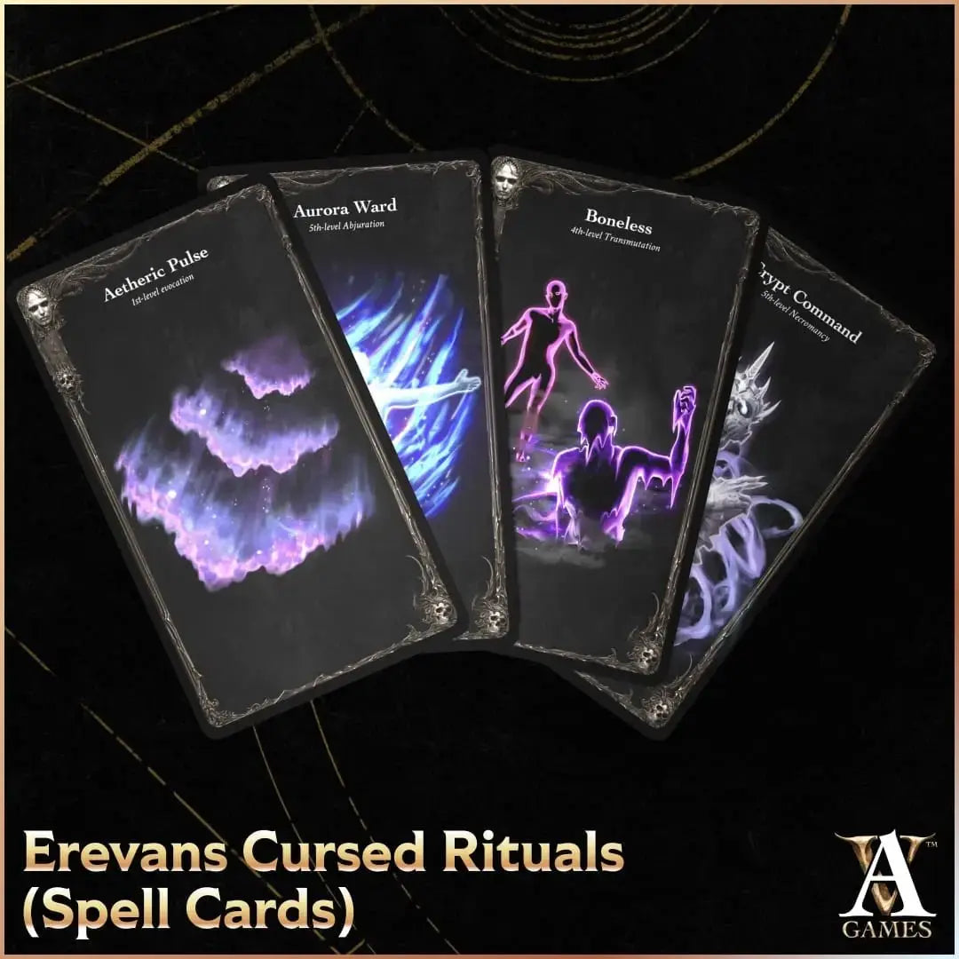 Erevan's Cursed Rituals - Spell Cards PDF - Archvillain Games