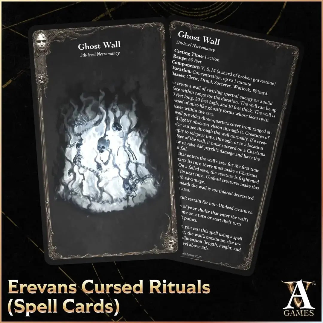 Erevan's Cursed Rituals - Spell Cards PDF - Archvillain Games