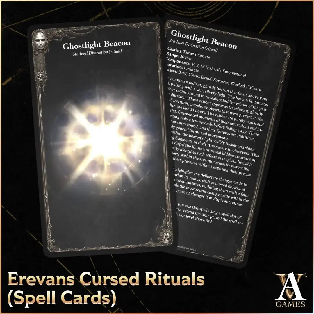 Erevan's Cursed Rituals - Spell Cards PDF - Archvillain Games