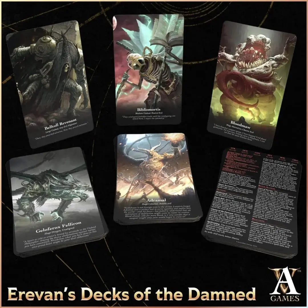 Erevan's Decks of the Damned - Monster Cards PDF - Archvillain Games