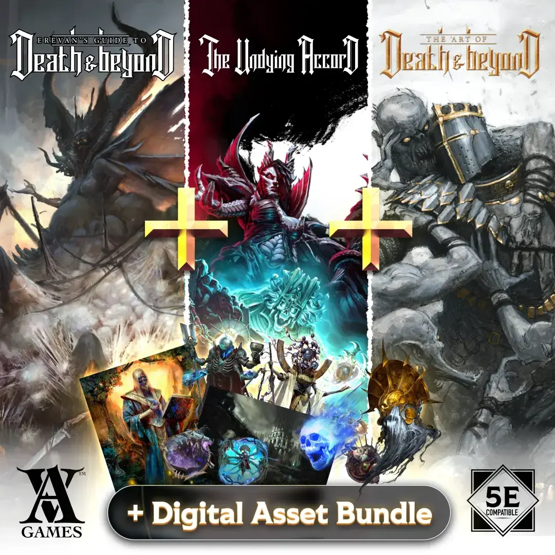 Erevan’s Guide to Death & Beyond + The Undying Accord + The Art of Death & Beyond - PDF Bundle - Archvillain Games