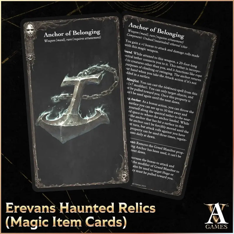 Erevan's Haunted Relics - Magic Item Cards PDF - Archvillain Games