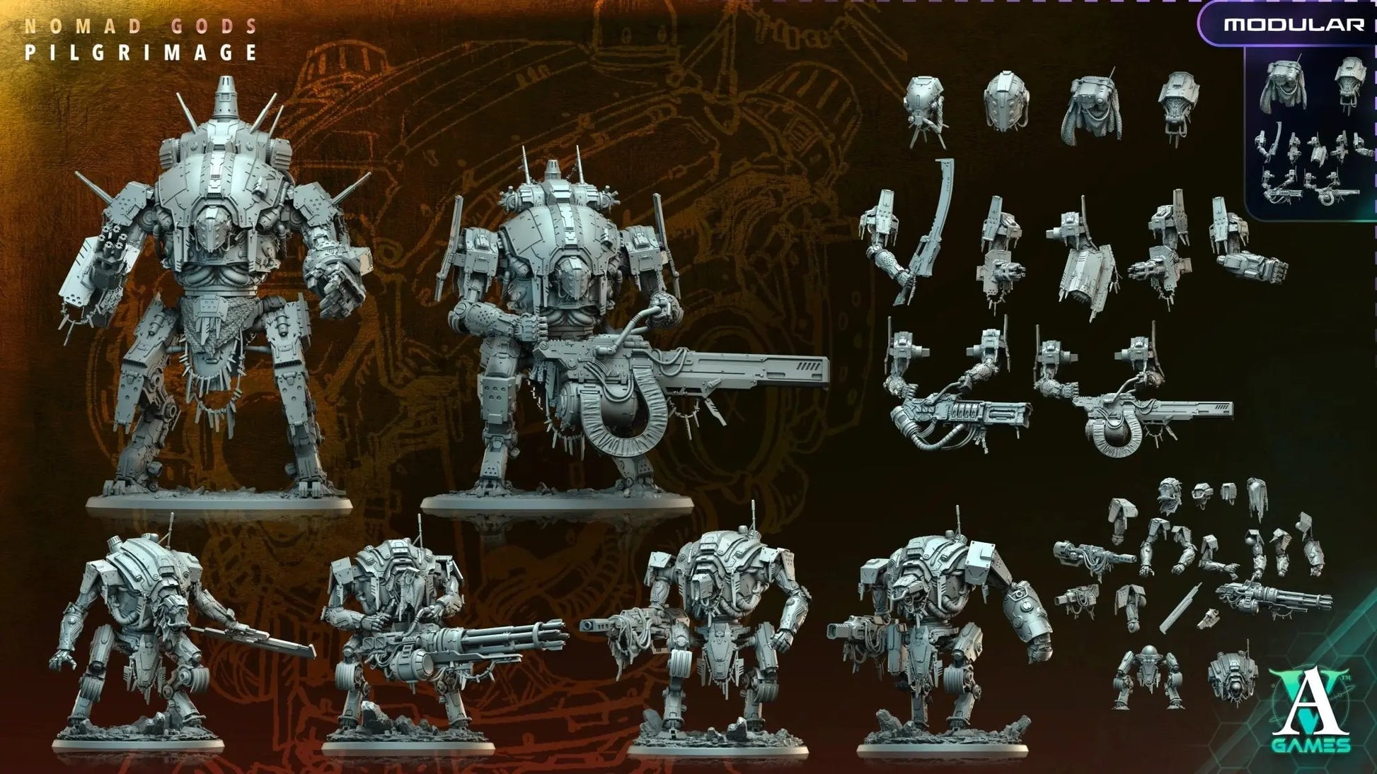 Iron Pilgrims - Pilgrimage - STL Bundle - Archvillain Games