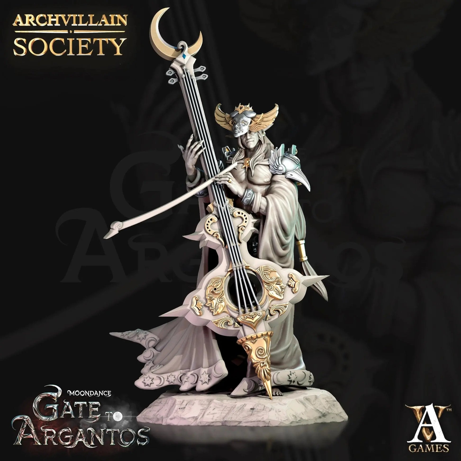 Merindel Silvercloud - Moontouched Bard - STL - Archvillain Games