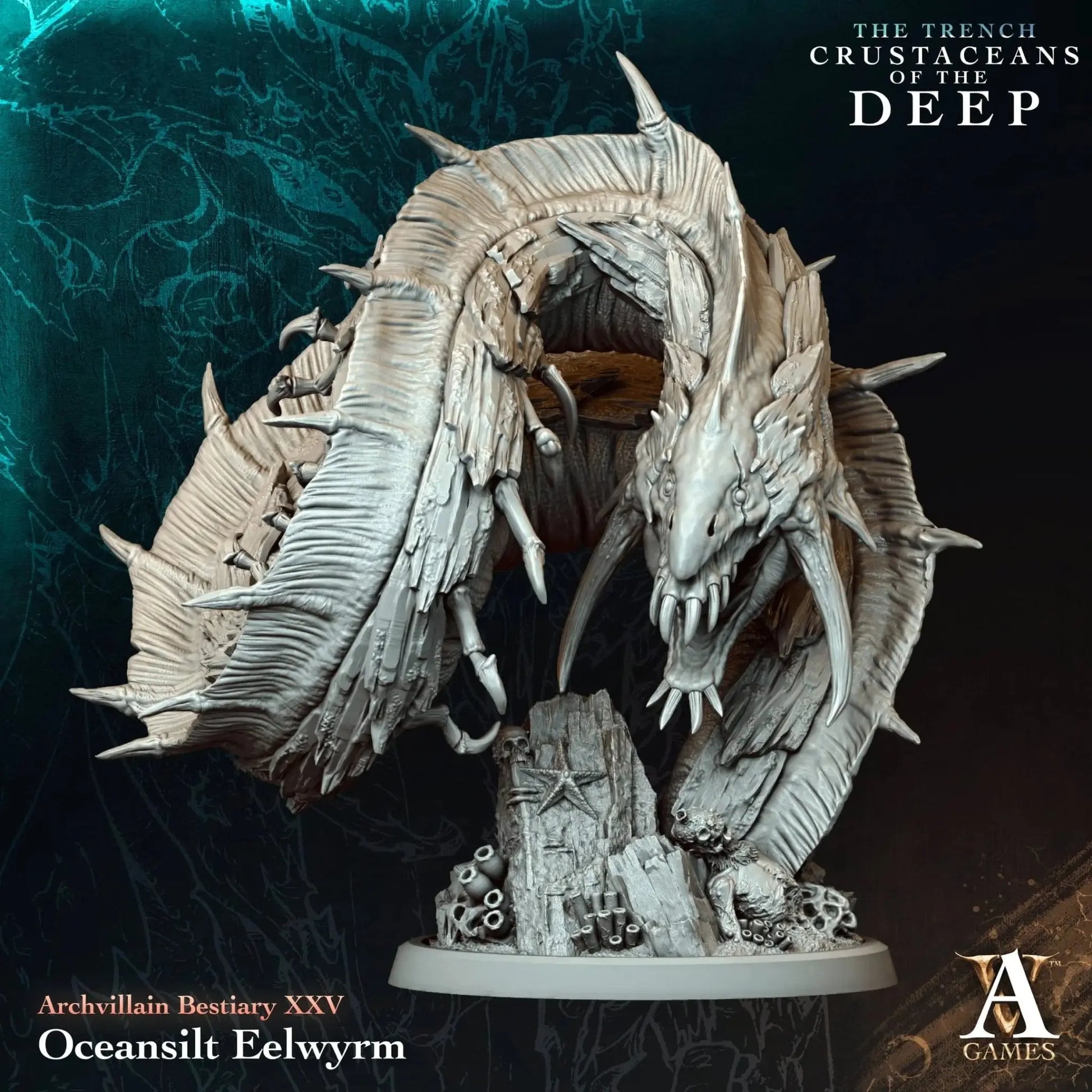 Oceansilt Eelwyrm - STL - Archvillain Games