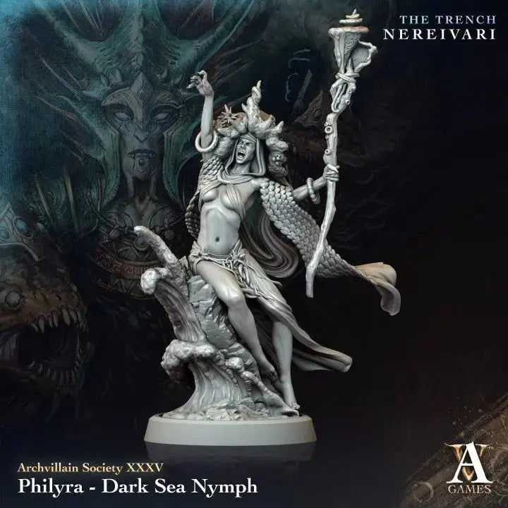 Philyra - Dark Sea Nymph - STL - Archvillain Games