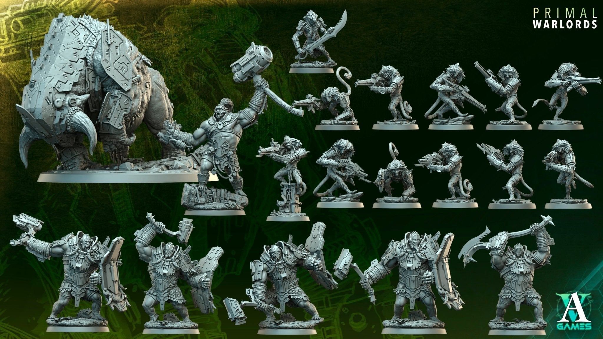 Primal Warlords STL Bundle - Archvillain Games