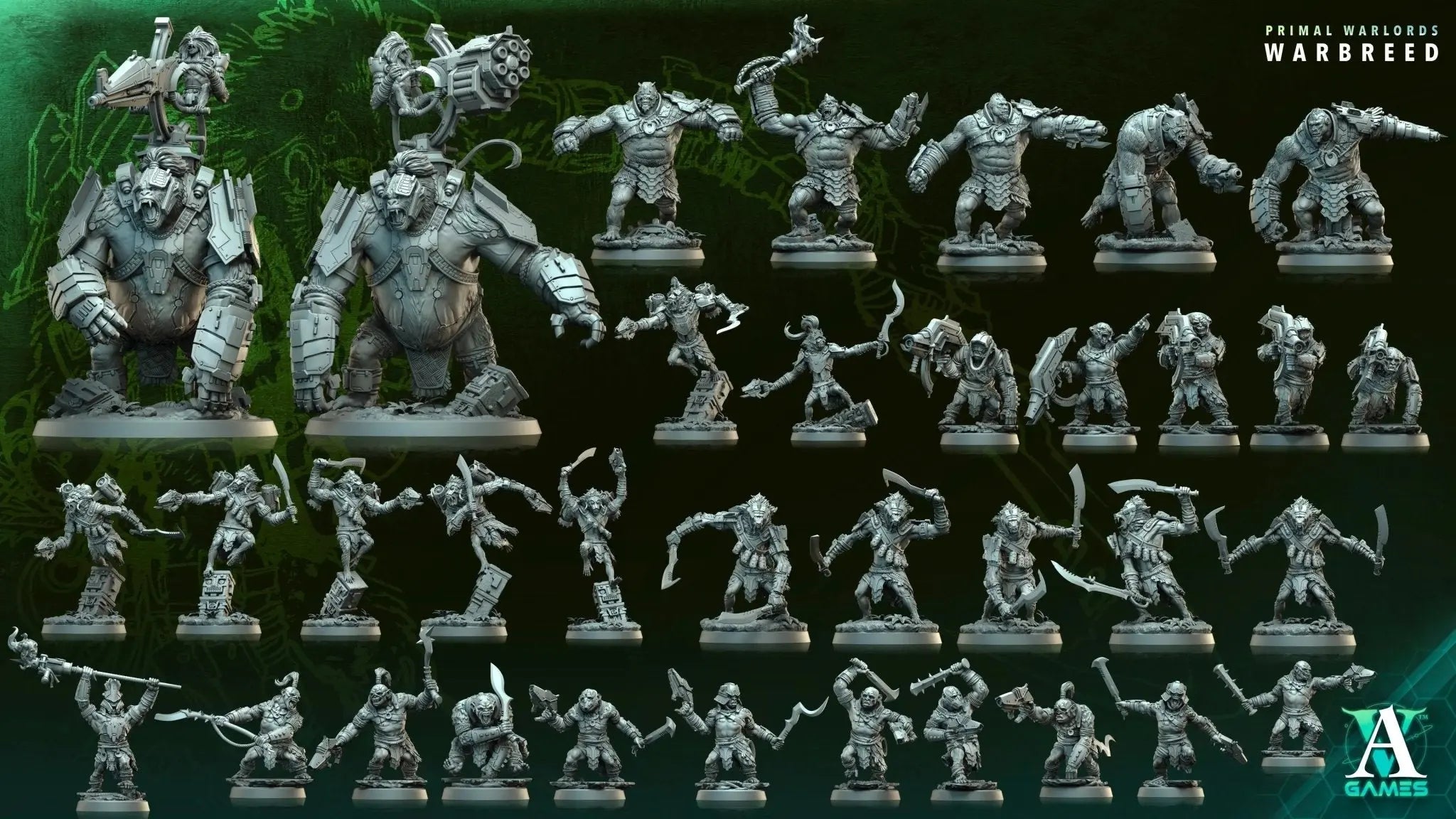 Primal Warlords - Warbreed - STL Bundle - Archvillain Games