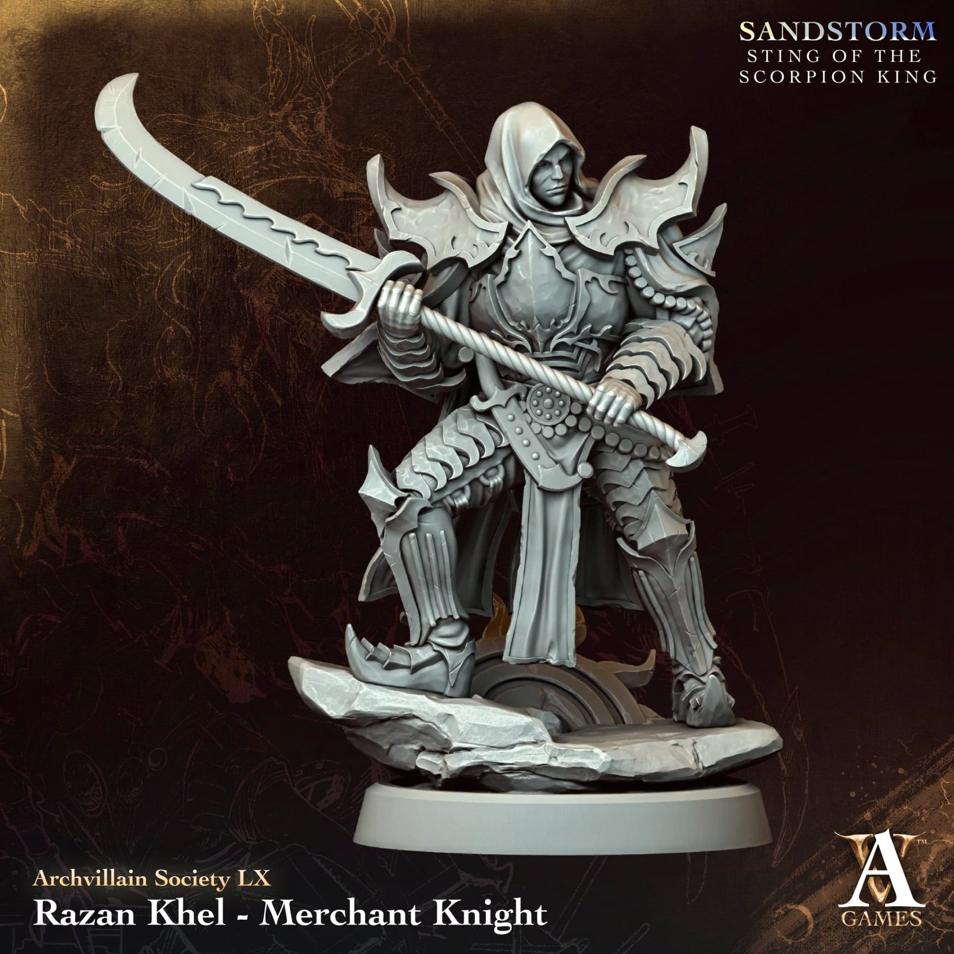 Razan Khel - Merchant Knight STL - Archvillain Games