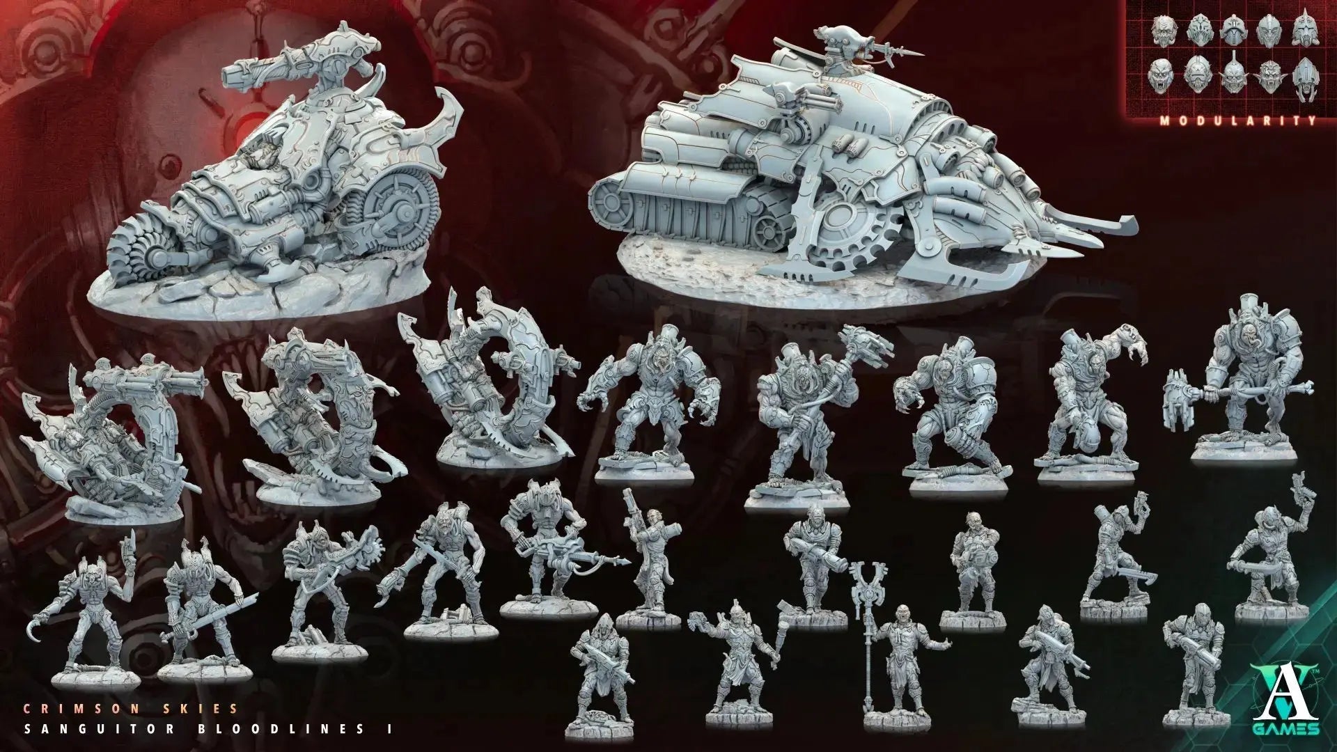 Sanguitor Bloodlords - Sanguitor Bloodlines - STL Bundle - Archvillain Games