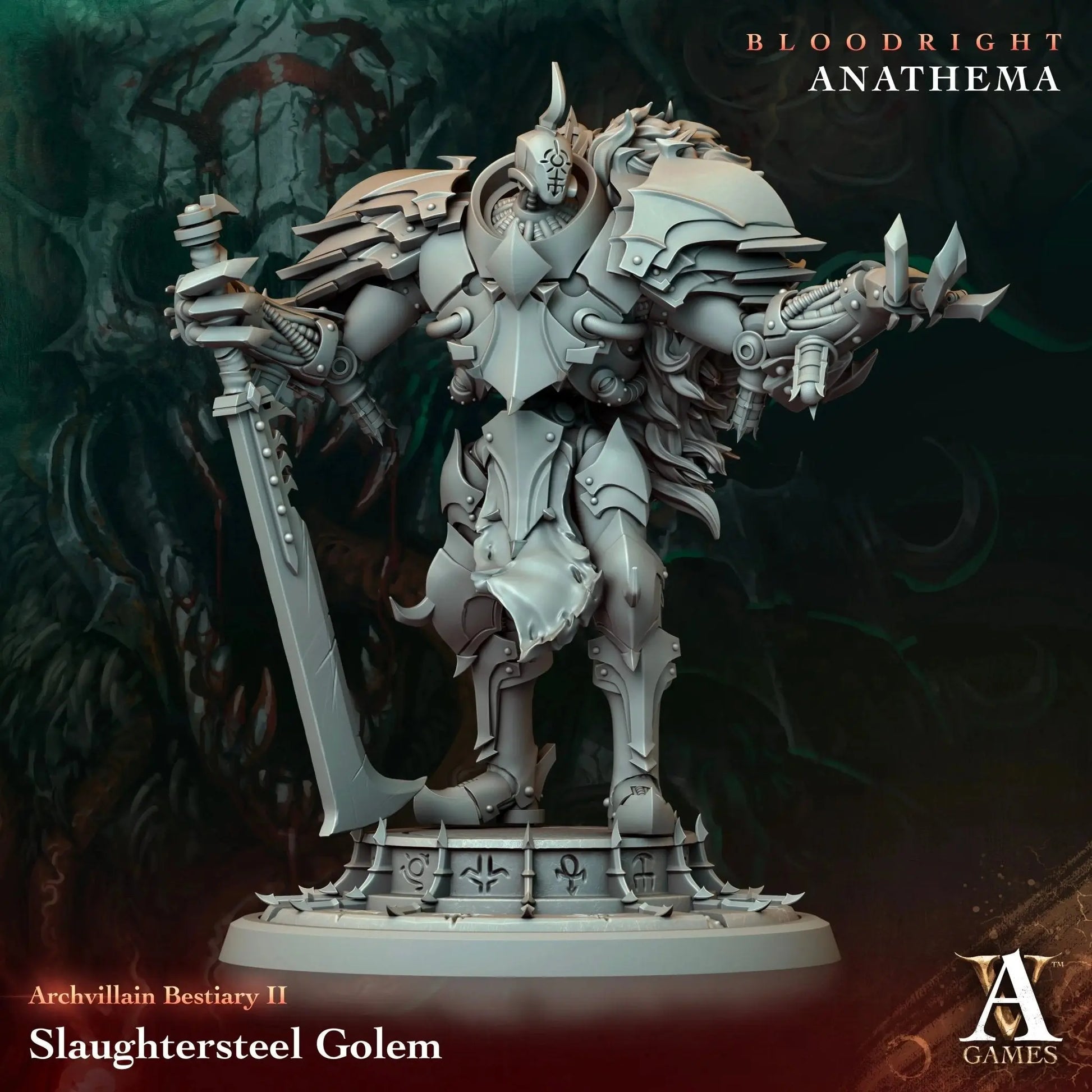 Slaughtersteel Golem - STL - Archvillain Games