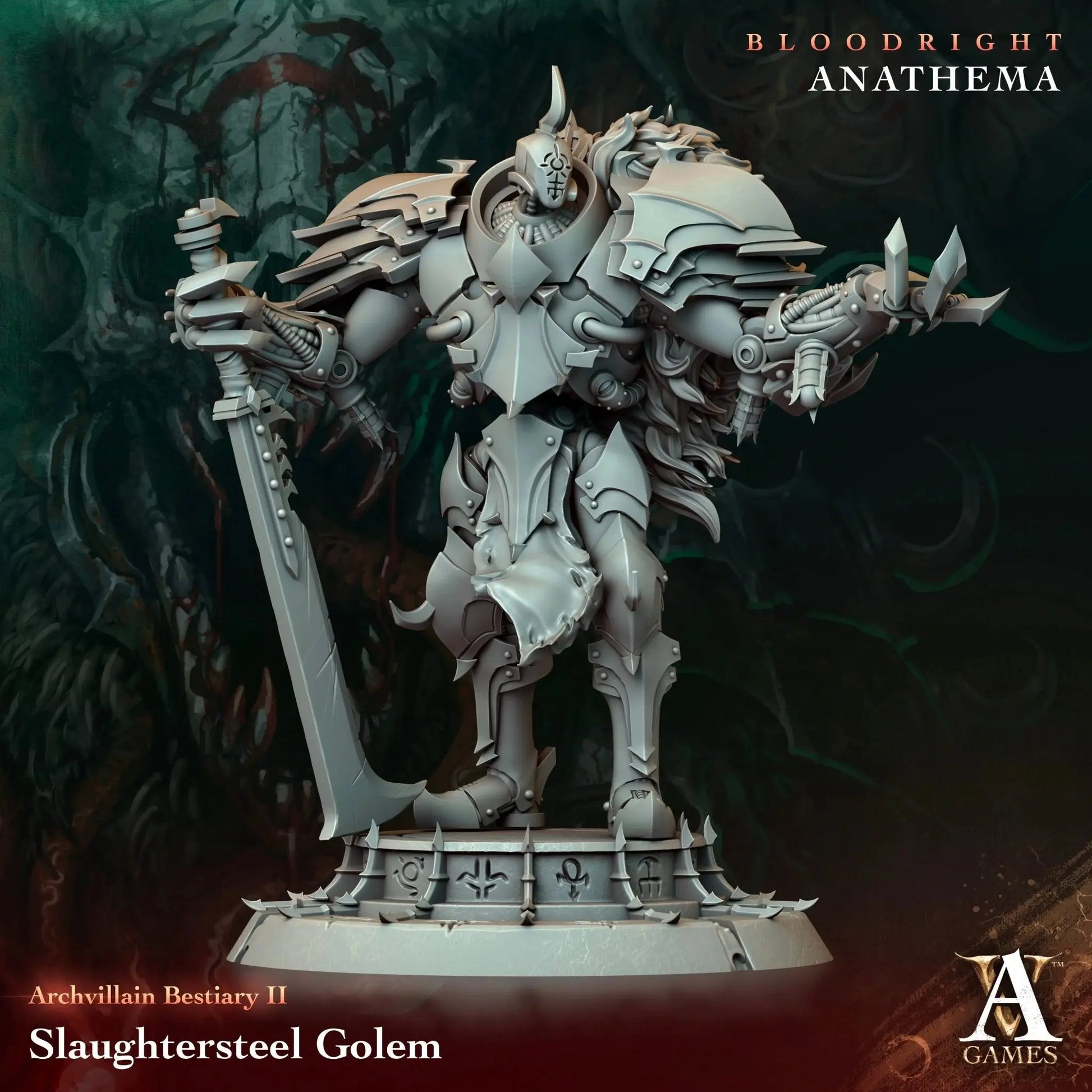 Slaughtersteel Golem - STL - Archvillain Games