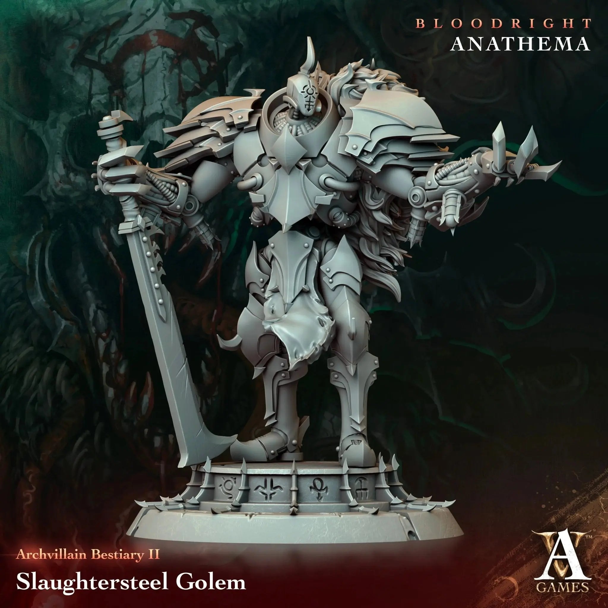 Slaughtersteel Golem - STL - Archvillain Games