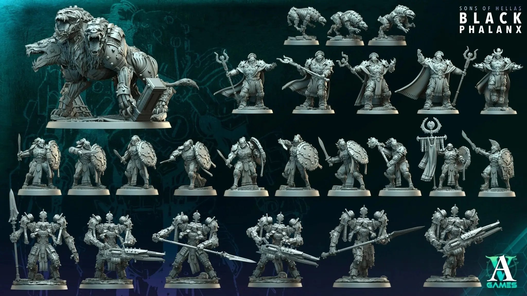 Sons of Hellas - Black Phalanx - STL Bundle - Archvillain Games