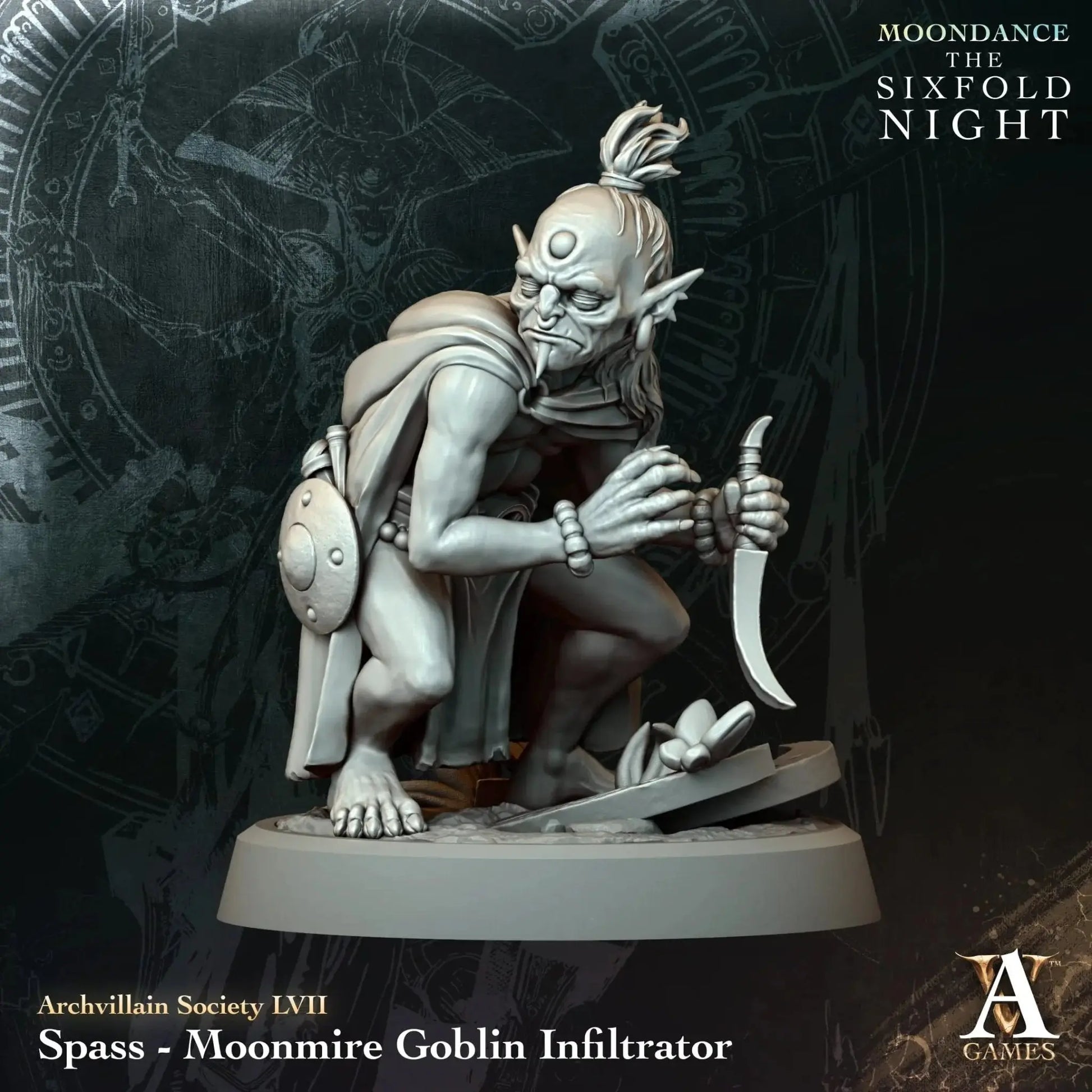 Spass - Moonmire Goblin Infiltrator - STL - Archvillain Games