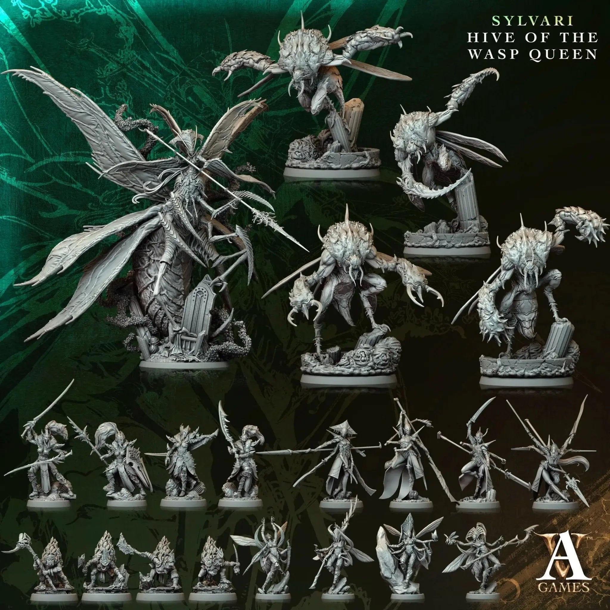 Sylvari - Hive of the Wasp Queen - STL Bundle - Archvillain Games