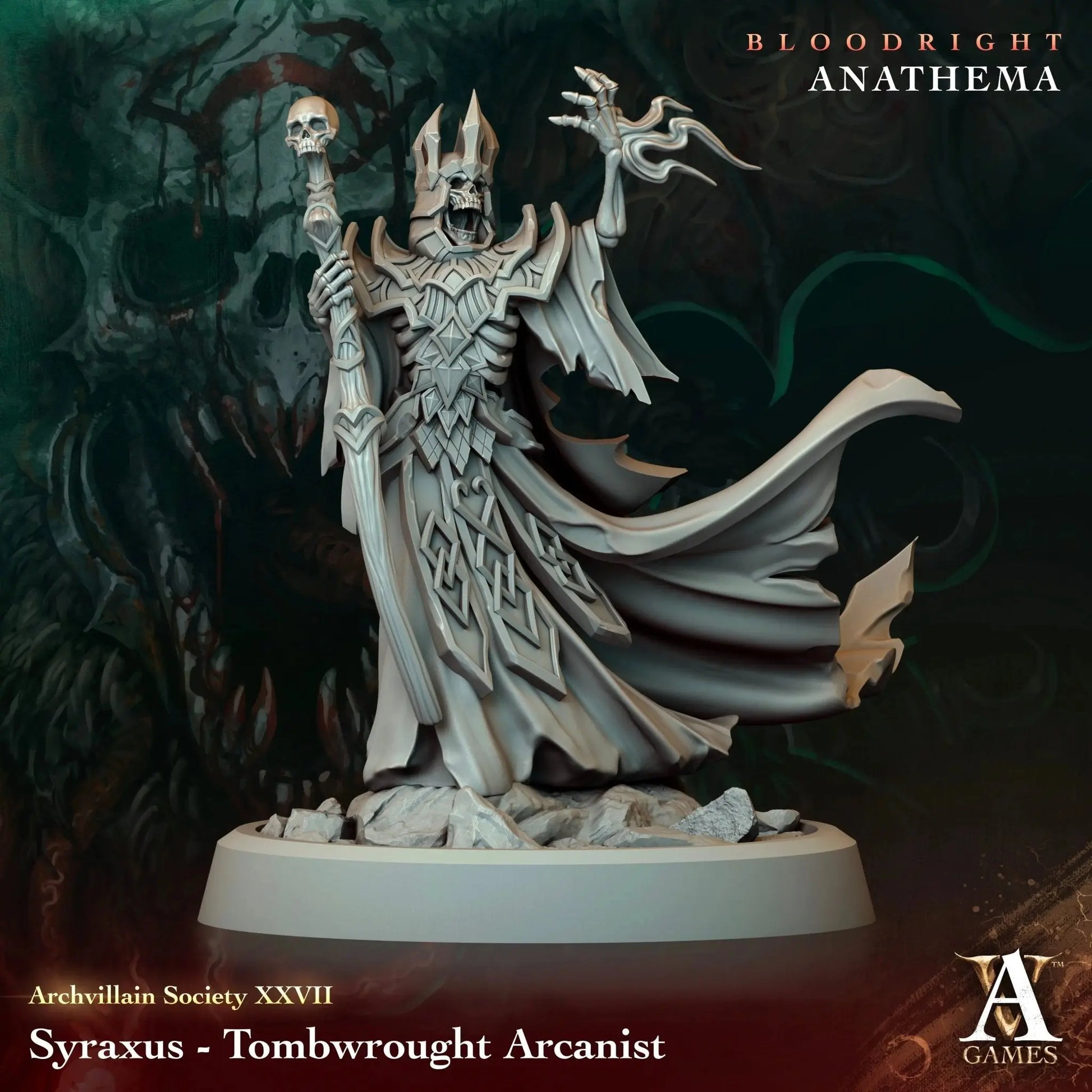 Syraxus - Tombwrought Arcanist - STL - Archvillain Games