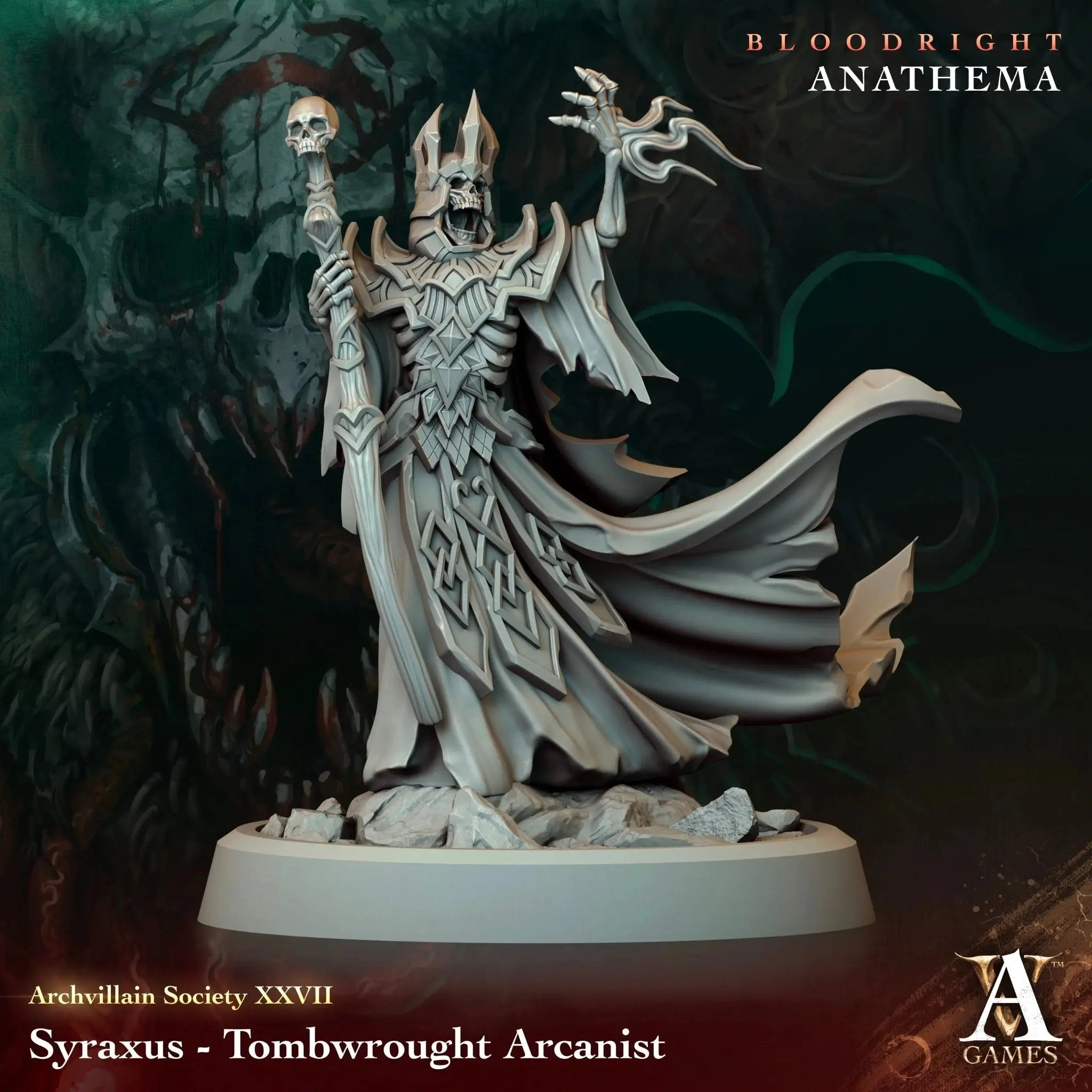Syraxus - Tombwrought Arcanist - STL - Archvillain Games