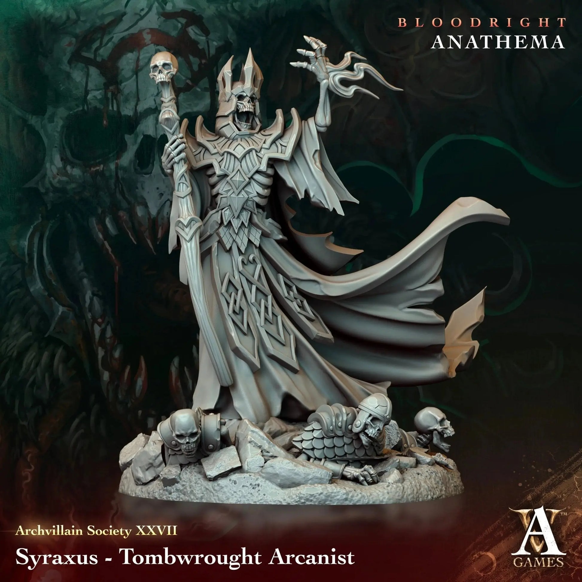 Syraxus - Tombwrought Arcanist - STL - Archvillain Games