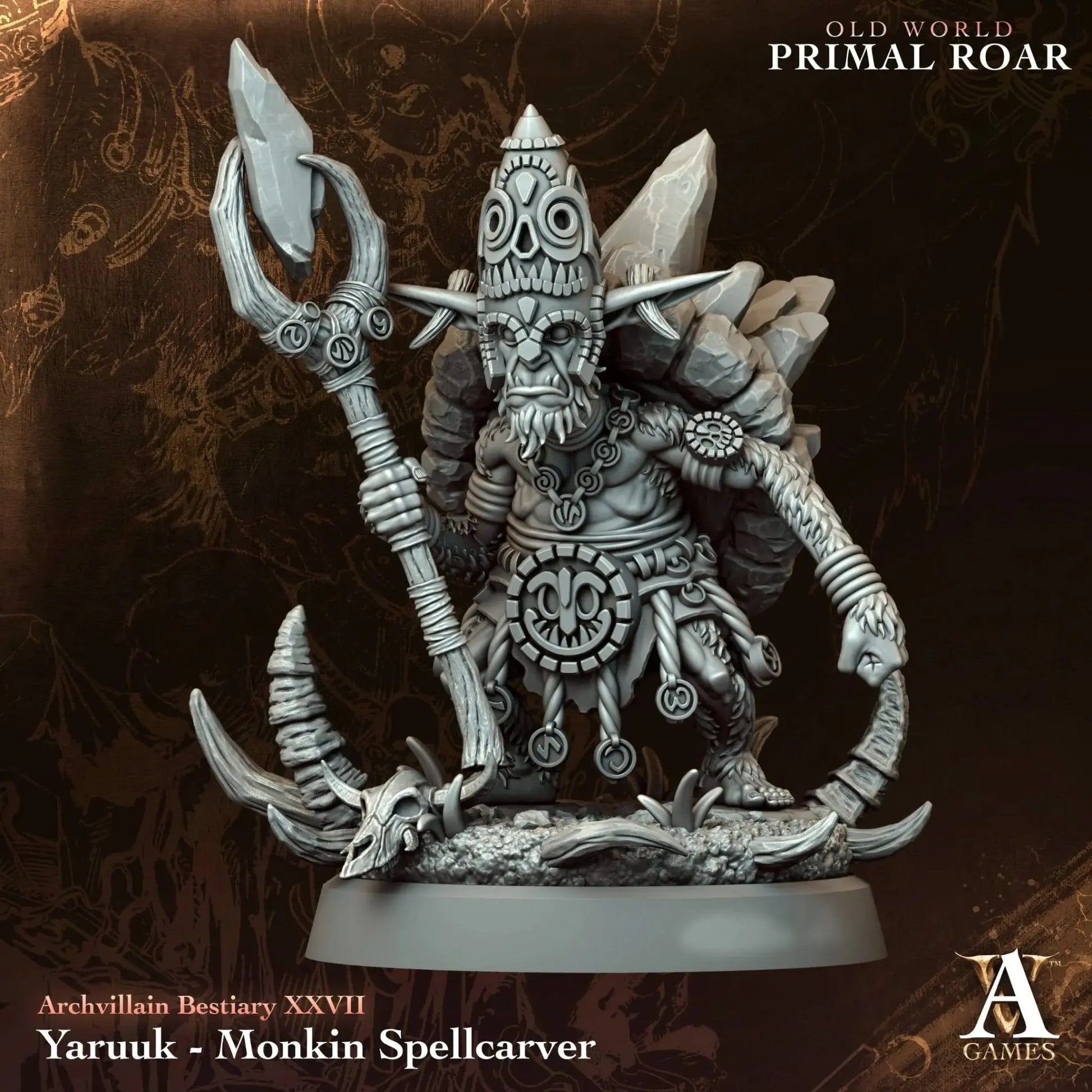 Yaruuk - Monkin Spellcarver - STL - Archvillain Games