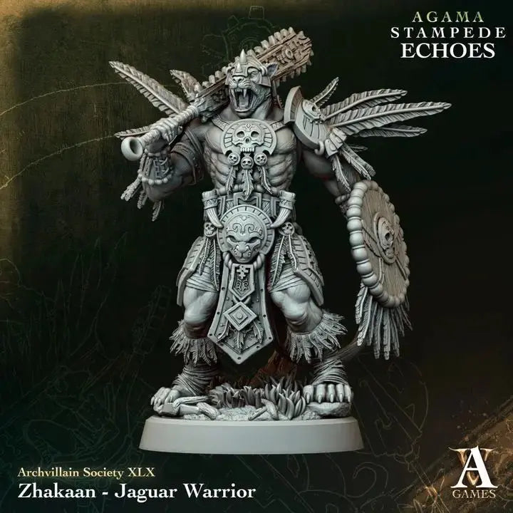Zhakaan - Jaguar Warrior - STL - Archvillain Games
